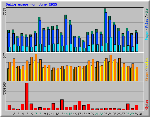 Daily usage for June 2025