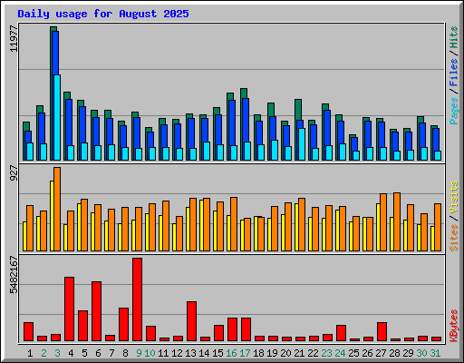 Daily usage for August 2025