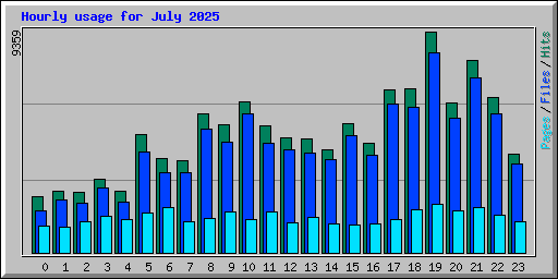 Hourly usage for July 2025